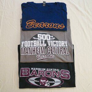 Lot of three Manheim Central Barons Football T-Shirts, All X-Large
